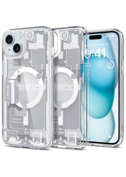 Husa pentru iPhone 15 - Spigen Ultra Hybrid MagSafe Zero One - White