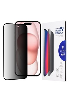 Folie pentru iPhone 15 - Dux Ducis Tempered Glass Privacy - Black
