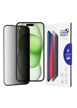 Folie pentru iPhone 15 Plus - Dux Ducis Tempered Glass Privacy - Black