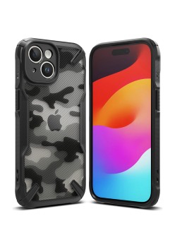 Husa pentru iPhone 15 Plus - Ringke Fusion X Design - Camo Black