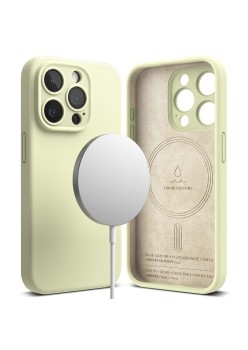 Husa pentru iPhone 15 Pro - Ringke Silicone Magnetic - Sunny Lime