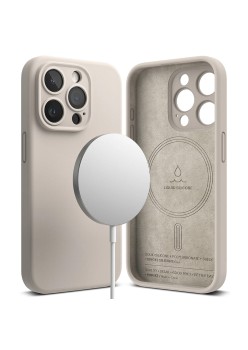 Husa pentru iPhone 15 Pro - Ringke Silicone Magnetic - Stone