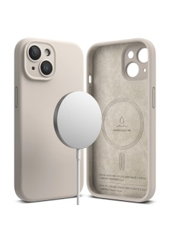 Husa pentru iPhone 15 Plus - Ringke Silicone Magnetic - Stone