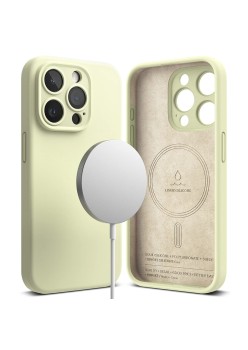 Husa pentru iPhone 15 Pro Max - Ringke Silicone Magnetic - Sunny Lime