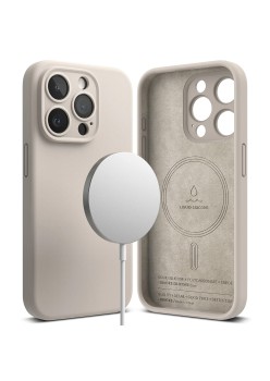 Husa pentru iPhone 15 Pro Max - Ringke Silicone Magnetic - Stone