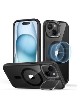 Husa pentru iPhone 15 - ESR Classic Hybrid HaloLock Kickstand - Clear Black