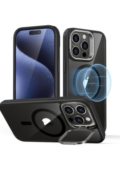 Husa pentru iPhone 15 Pro Max - ESR Classic Hybrid HaloLock Kickstand - Clear Black