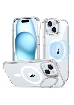 Husa pentru iPhone 15 - ESR Classic Hybrid HaloLock Kickstand - Clear