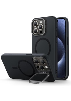 Husa pentru iPhone 15 Pro - ESR Cloud Soft HaloLock Kickstand - Black