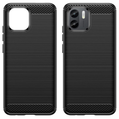 Husa Carbon compatibila Xiaomi Redmi A1 / A2 Tech AntiSoc, Negru