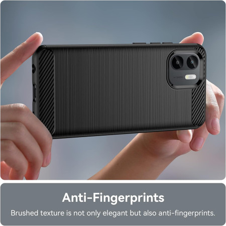 Husa Carbon compatibila Xiaomi Redmi A1 / A2 Tech AntiSoc, Negru