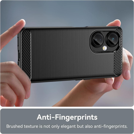 Husa Carbon compatibila OnePlus Nord CE 3 Lite, Tech AntiSoc, Negru