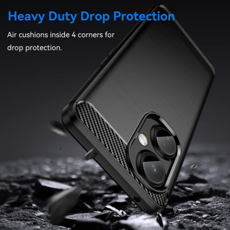 Husa Carbon compatibila OnePlus Nord CE 3 Lite, Tech AntiSoc, Negru