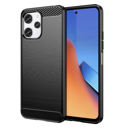 Husa Carbon compatibila Xiaomi Redmi 12, Tech AntiSoc, Negru