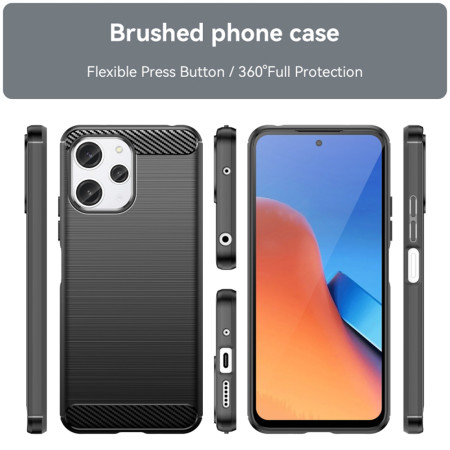 Husa Carbon compatibila Xiaomi Redmi 12, Tech AntiSoc, Negru