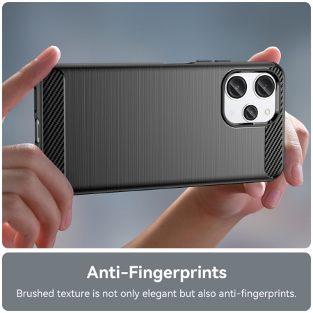 Husa Carbon compatibila Xiaomi Redmi 12, Tech AntiSoc, Negru