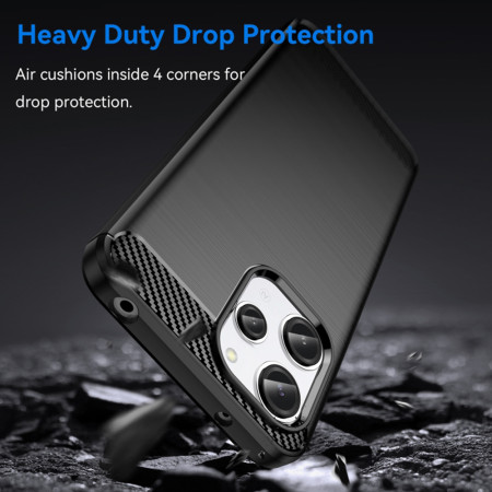 Husa Carbon compatibila Xiaomi Redmi 12, Tech AntiSoc, Negru