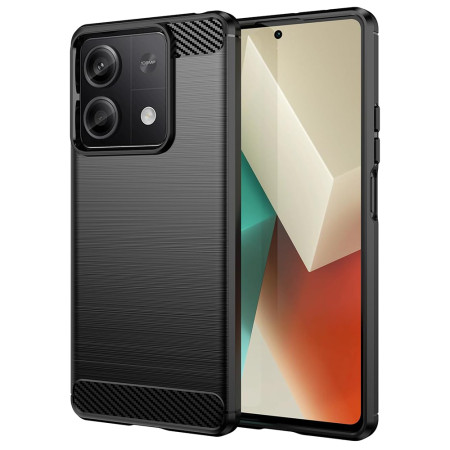 Husa Carbon compatibila Xiaomi Redmi Note 13, Tech AntiSoc, Negru