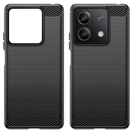 Husa Carbon compatibila Xiaomi Redmi Note 13, Tech AntiSoc, Negru