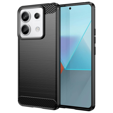 Husa Carbon compatibila Xiaomi Redmi Note 13 Pro, Tech AntiSoc, Negru