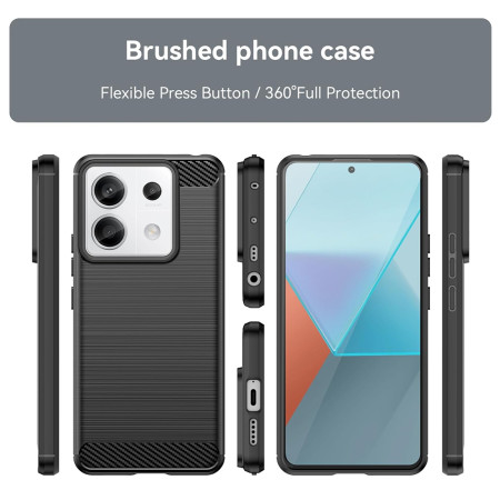 Husa Carbon compatibila Xiaomi Redmi Note 13 Pro, Tech AntiSoc, Negru