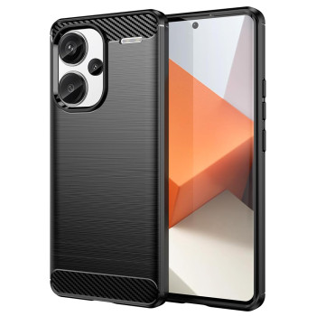 Husa Carbon compatibila Xiaomi Redmi Note 13 Pro Plus, Tech AntiSoc, Negru