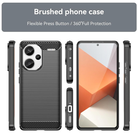 Husa Carbon compatibila Xiaomi Redmi Note 13 Pro Plus, Tech AntiSoc, Negru