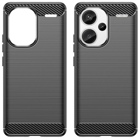 Husa Carbon compatibila Xiaomi Redmi Note 13 Pro Plus, Tech AntiSoc, Negru