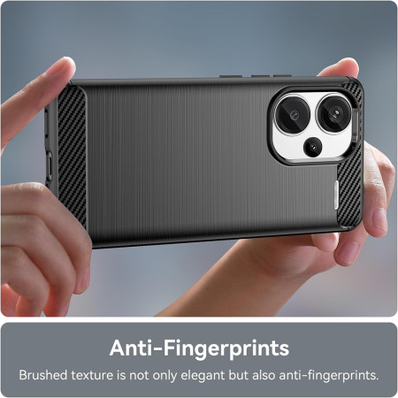 Husa Carbon compatibila Xiaomi Redmi Note 13 Pro Plus, Tech AntiSoc, Negru