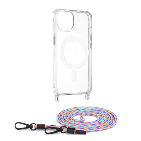 Husa MagSafe compatibila Apple iPhone 13, Atasare Magnetica, Cu Snur Detasabil, Colorful