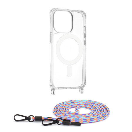 Husa MagSafe compatibila Apple iPhone 13 Pro, Atasare Magnetica, Cu Snur Detasabil, Colorful