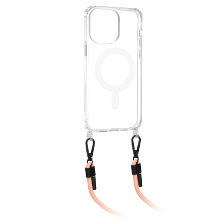 Husa MagSafe compatibila Apple iPhone 14, Atasare Magnetica, Cu Snur Detasabil, Pink