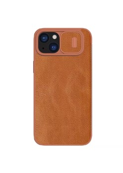 Husa pentru iPhone 15 Plus - Nillkin QIN Pro Leather Case - Brown