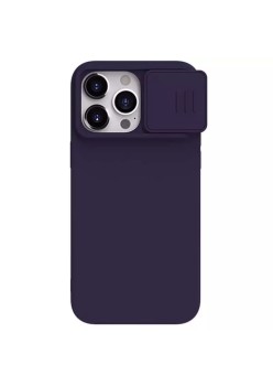 Husa pentru iPhone 15 Pro - Nillkin CamShield Silky MagSafe Silicone - Dark Night Purple