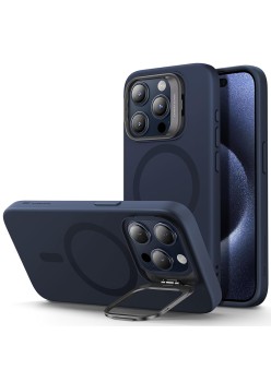 Husa pentru iPhone 15 Pro - ESR Cloud Soft HaloLock Kickstand - Dark Blue