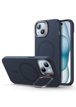 Husa pentru iPhone 15 Plus - ESR Cloud Soft HaloLock Kickstand - Dark Blue