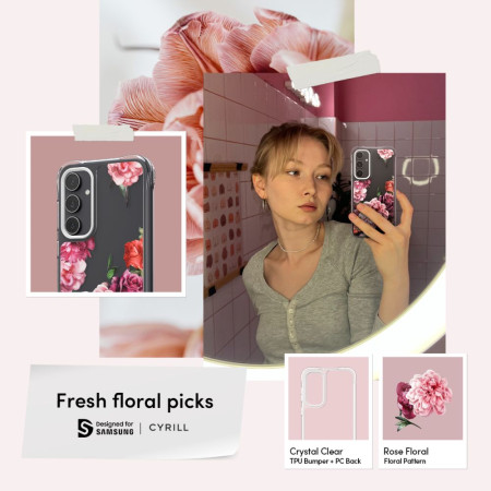 Husa pentru Samsung Galaxy S23 FE, Spigen Cyrill Cecile, Rose Floral