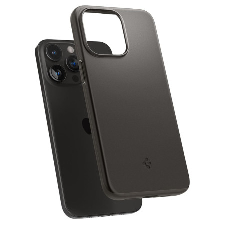 Husa pentru iPhone 15 Pro Max Spigen Thin Fit, Gunmetal
