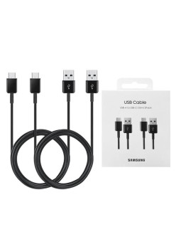 Cablu Date Samsung Original EP-DG930MBEGWW, 2 buc, USB-A la Type-C 2A, 480Mbps, 1.5m, Black 