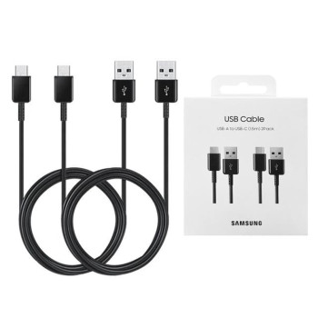 Cablu Date Samsung Original EP-DG930MBEGWW, 2 buc, USB-A la Type-C 2A, 480Mbps, 1.5m, Black 