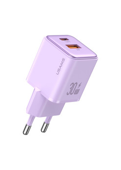 Incarcator Priza USB-C PD20W, USB-A QC3.0 - USAMS X-ron Series (US-CC189), Purple
