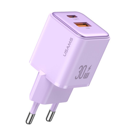 Incarcator Priza USB-C PD20W, USB-A QC3.0 - USAMS X-ron Series (US-CC189), Purple