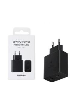 Incarcator Samsung de Priza Tip-C/USB, PD 35W, QC 3.0 15W, EP-TA220NBEGEU, Black
