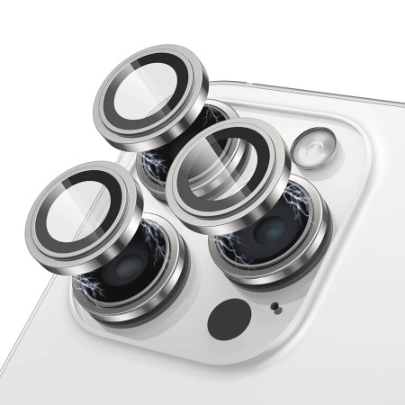 Folie pentru iPhone 15 Pro / 15 Pro Max Lito S+ Camera Glass Protector, Silver