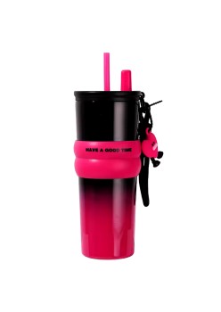 Termos din Otel Inoxidabil, 710ml - Cupa pentru masina, o singura pipeta - Fuchsia