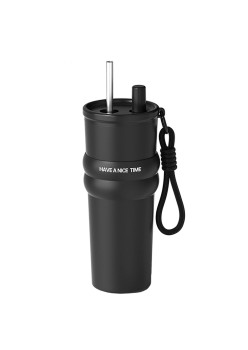 Termos din Otel Inoxidabil, 710ml - Cupa pentru masina, o singura pipeta - Black