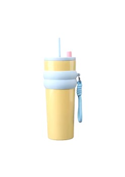 Termos din Otel Inoxidabil, 710ml - Cupa pentru masina, o singura pipeta - Yellow
