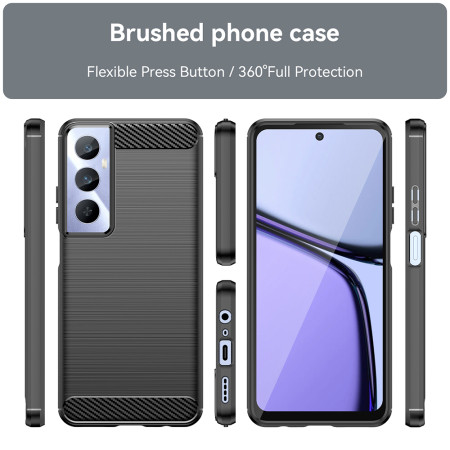 Husa Carbon Anti-Soc pentru Realme C65 - Protectie Premium Negru | Tech Protects