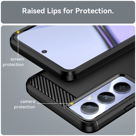 Husa Carbon Anti-Soc pentru Realme C65 - Protectie Premium Negru | Tech Protects
