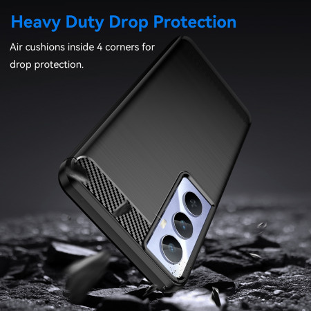 Husa Carbon Anti-Soc pentru Realme C65 - Protectie Premium Negru | Tech Protects
